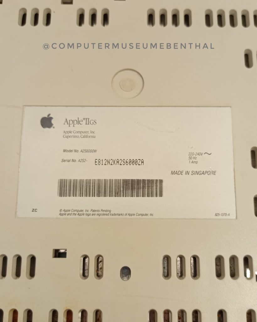 Apple IIGS Typenschild